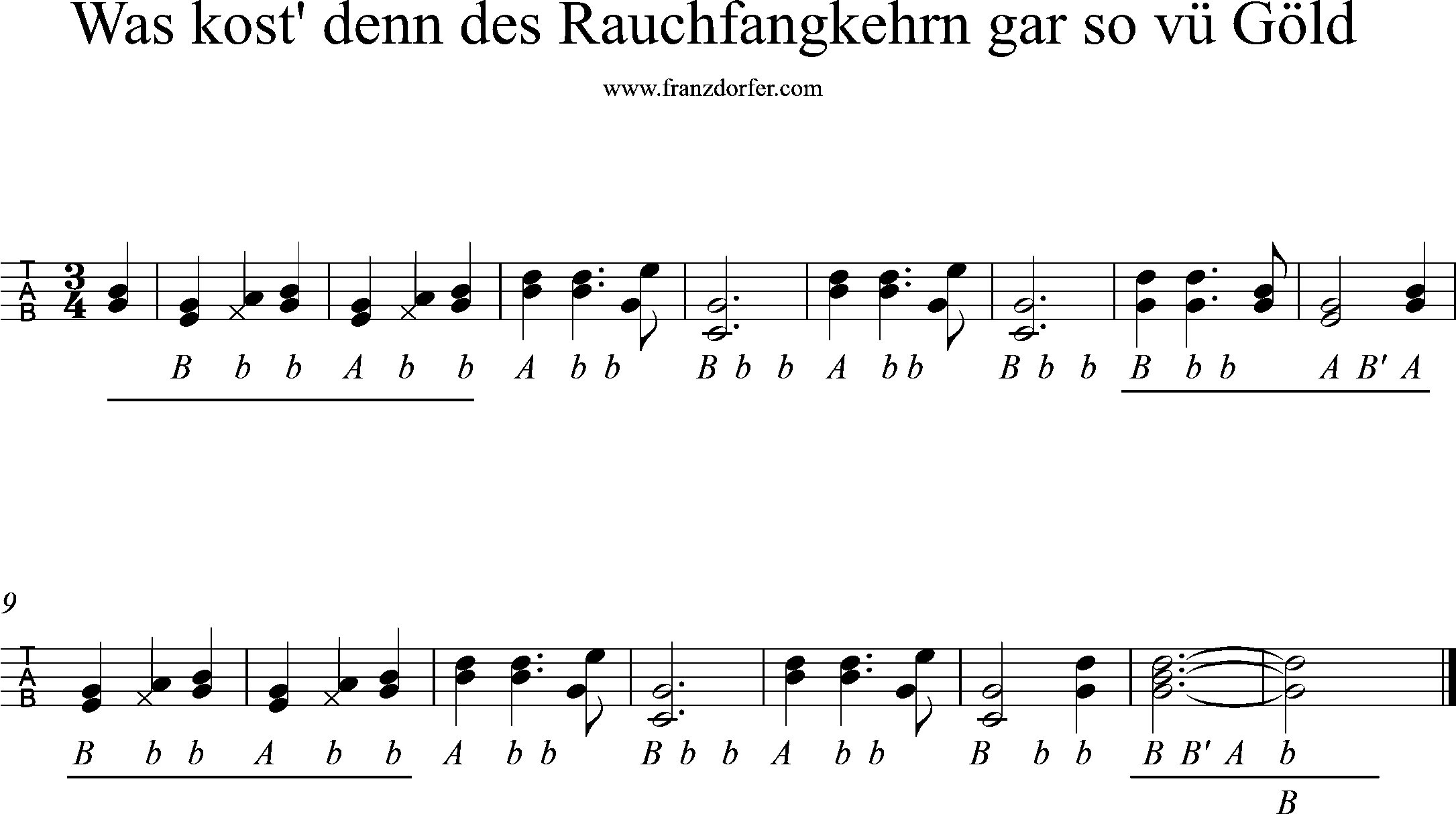 steirische lernen, griffschrift, wos kost' den des Rauchfangkehrn